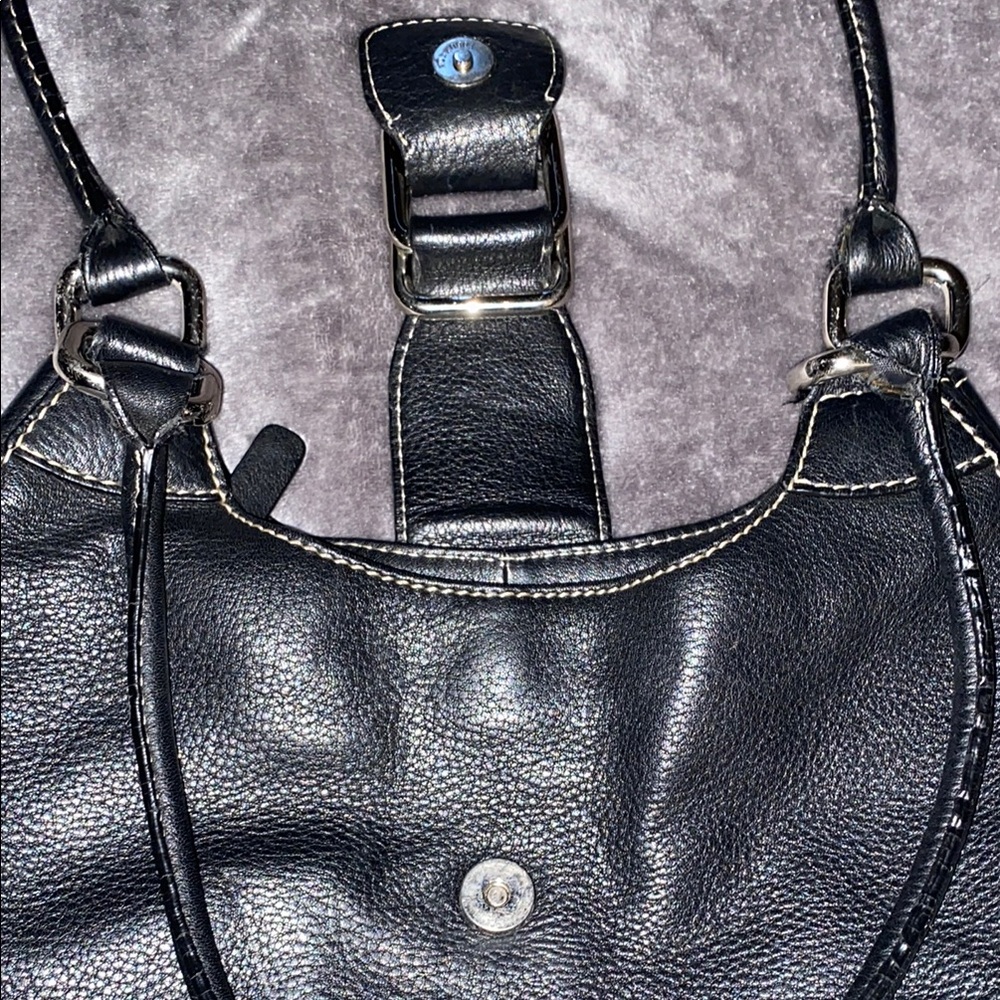 Bloomingdale’s Black Leather Shoulder Bag Vintage y2k! - Picture 8 of 15